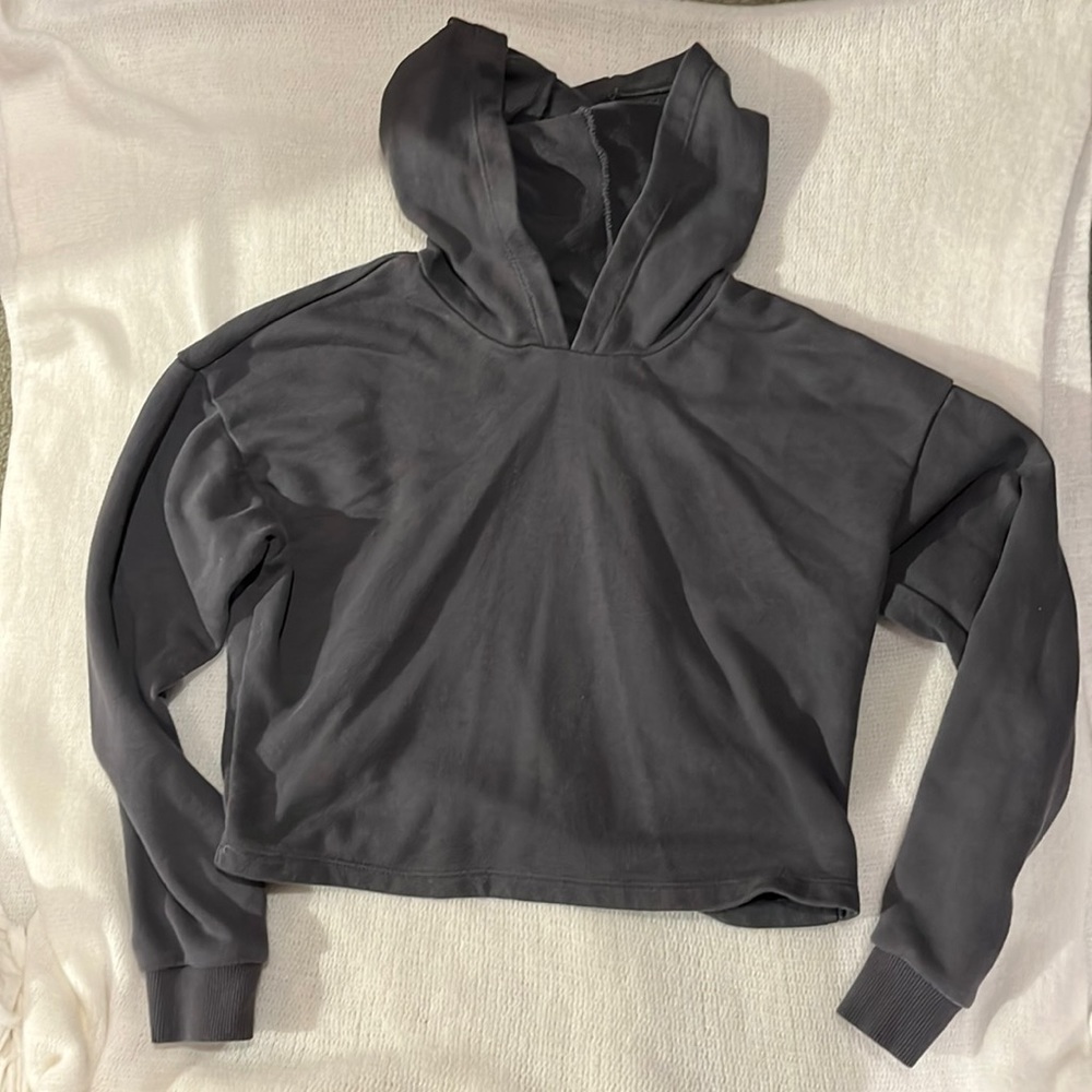 90 degree grey cropped hoodie